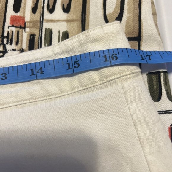 Van Heusen Studio Pencil Skirt SZ 10 Geometric City Multicolor Zip Cotton‎ - Picture 12 of 13